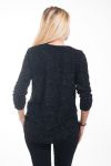 MAGLIONE EFFETTO LUCIDO GIOIELLO 4609 NERO