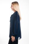 BLOUSE NECKLINE HAS TIE 4610 MARINE