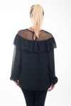 BLOUSE DENTELLE CLOUTEE 4613 NOIR