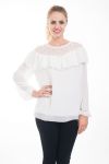 BLOUSE DENTELLE CLOUTEE 4613 BLANC