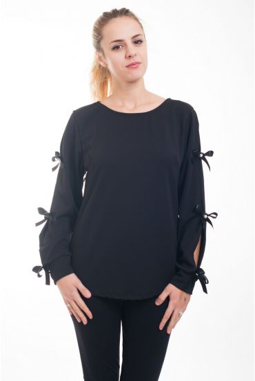 MAGLIONE MANICHE NODI FANTASIA 4614 NERO