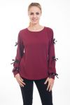 PULL MANCHES NŒUDS FANTAISIE 4614 BORDEAUX