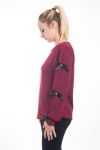 PULL MANCHES NŒUDS FANTAISIE 4614 BORDEAUX