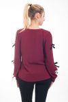 PULL MANCHES NŒUDS FANTAISIE 4614 BORDEAUX