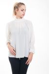 BLOUSE ENCOLURE PERLES 4616 BLANC