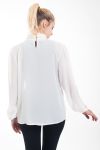 BLOUSE HEEFT EEN V-HALS KRALEN 4616-WIT