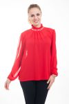 BLOUSE HEEFT EEN V-HALS KRALEN 4616 ROOD