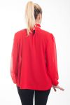 BLOUSE HEEFT EEN V-HALS KRALEN 4616 ROOD