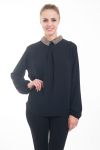 BLOUSE COL CLAUDINE 4617 NOIR