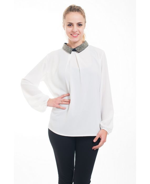 BLOUSE COL CLAUDINE 4617 BLANC