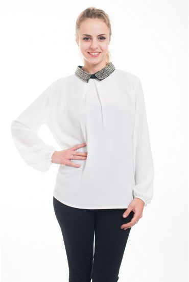 BLOUSE COL CLAUDINE 4617 BLANC