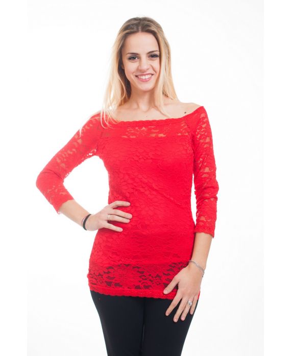 LACE TOP 4618 RED