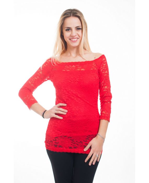 TOP DE ENCAJE ROJO 4618