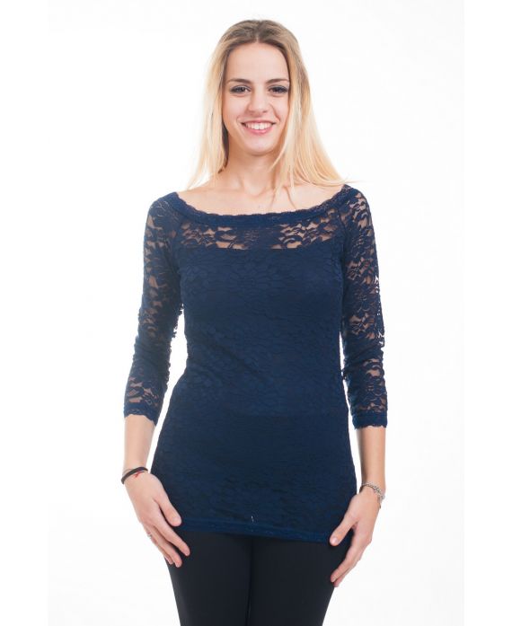 LACE TOP 4618 NAVY