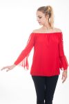 TUNIQUE MANCHES PERLES 4619 ROUGE