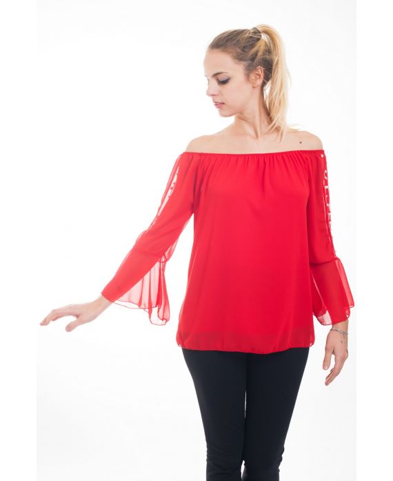 TUNIC SLEEVES BEADS 4619 RED