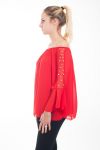 TUNIC SLEEVES BEADS 4619 RED