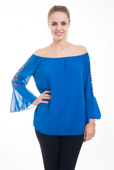 TUNIC SLEEVES BEADS 4619 ROYAL