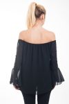 TUNIC SLEEVES BEADS 4619 BLACK