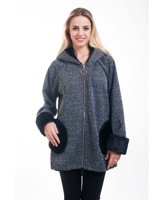 CAPPOTTO DI PELLICCIA 5017 GRIGIO