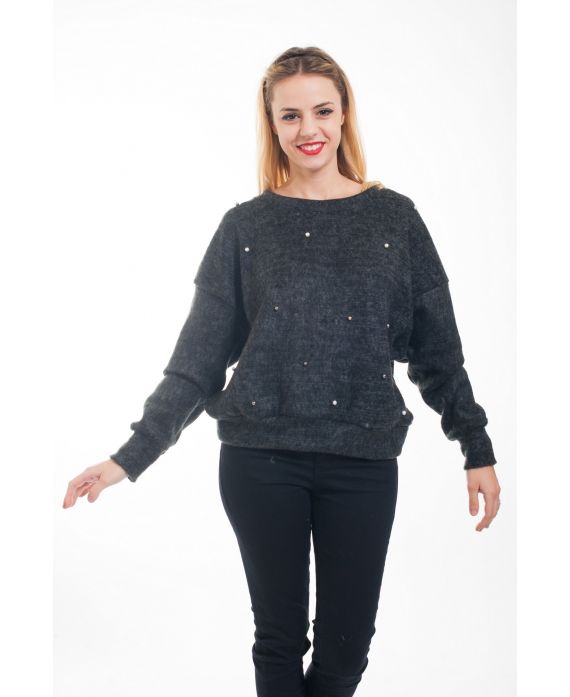 PULL PERLES A NOUER 4628 NOIR