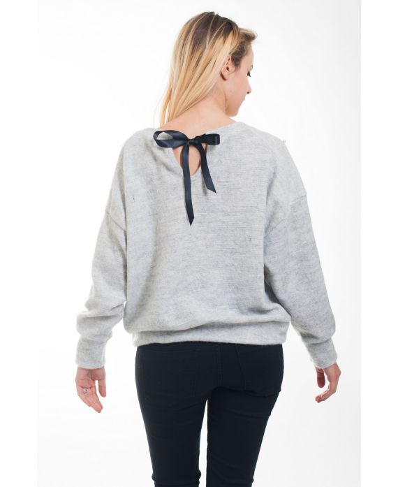 PULL PERLES A NOUER 4628 GRIS