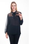 BLUSA CON CUENTAS DE LAZO 4633 NEGRO