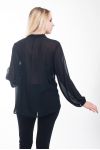 BLUSE PERLEN KNÜPFEN 4633 SCHWARZ