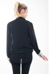 BLUSE FALTIG BASIS PAILLETTEN 4622 SCHWARZ