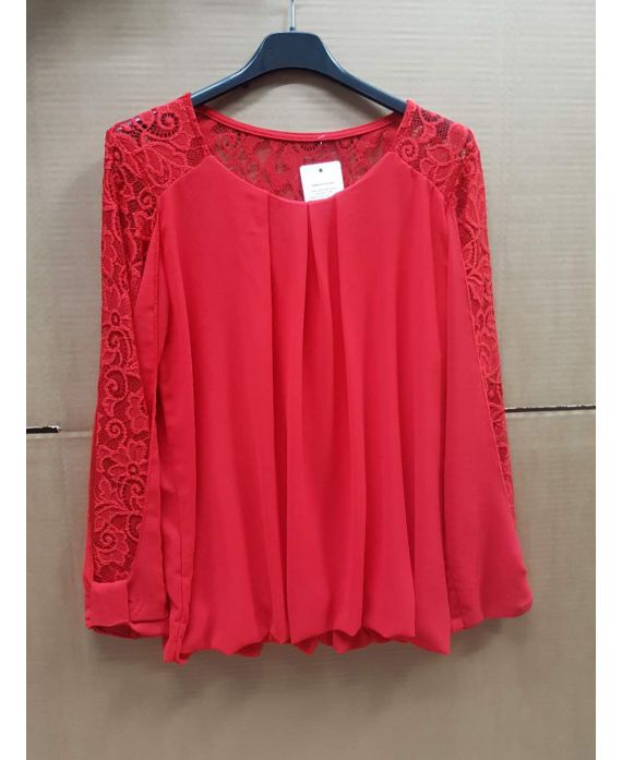 BLOUSE EMPIECEMENT LACE 4539 RED