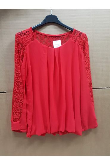 BLOUSE EMPIECEMENT KANT 4539 ROOD