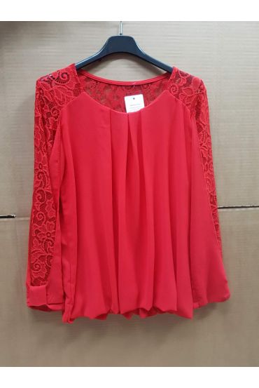 BLOUSE EMPIECEMENT LACE 4539 RED