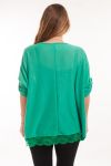 LARGE SIZE TUNIC BEADED + GEM 5066 GREEN