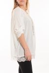 LARGE SIZE TUNIC BEADED + GEM 5066 WHITE