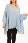 LARGE SIZE TUNIC ASYMMETRIC COVER 5059 BLUE