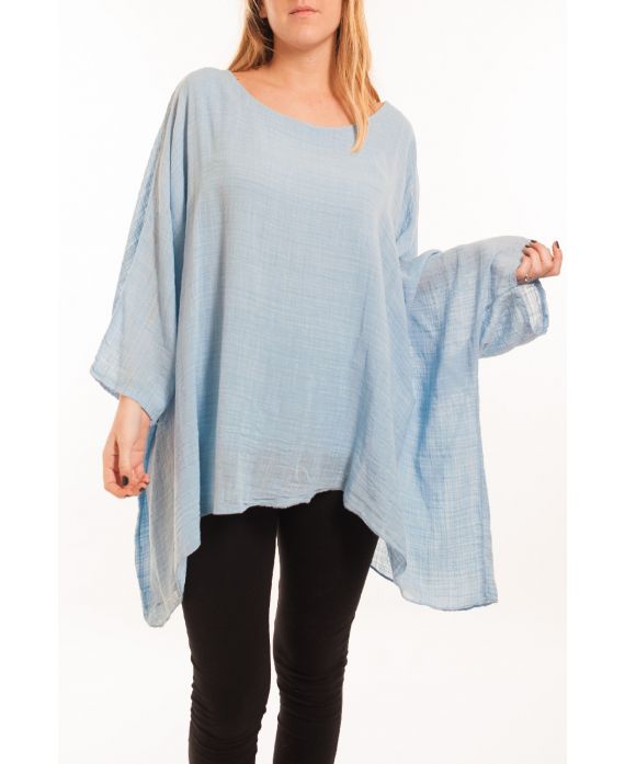 LARGE SIZE TUNIC ASYMMETRIC COVER 5059 BLUE