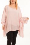 GRANDE TAILLE TUNIQUE ASYMETRIQUE 5059 ROSE