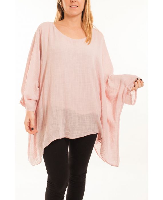 LARGE SIZE TUNIC ASYMMETRIC COVER 5059 PINK