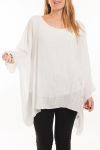 GRANDE TAILLE TUNIQUE ASYMETRIQUE 5059 BLANC