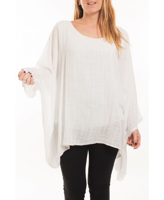 LARGE SIZE TUNIC ASYMMETRIC COVER 5059 WHITE