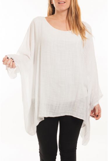 LARGE SIZE TUNIC ASYMMETRIC COVER 5059 WHITE