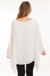 LARGE SIZE TUNIC ASYMMETRIC COVER 5059 WHITE