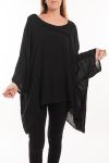 LARGE SIZE TUNIC ASYMMETRIC COVER 5059 BLACK