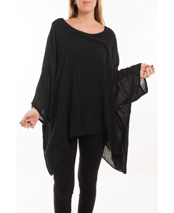 LARGE SIZE TUNIC ASYMMETRIC COVER 5059 BLACK