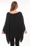 LARGE SIZE TUNIC ASYMMETRIC COVER 5059 BLACK