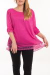 GROOT FORMAAT TUNIEK TOP LACE 5056 FUSHIA