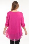 GRANDE TAILLE TUNIQUE DENTELLE 5056 FUSHIA