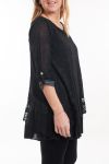 LARGE SIZE TUNIC OVERLAY 5055 BLACK