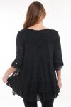 LARGE SIZE TUNIC OVERLAY 5055 BLACK