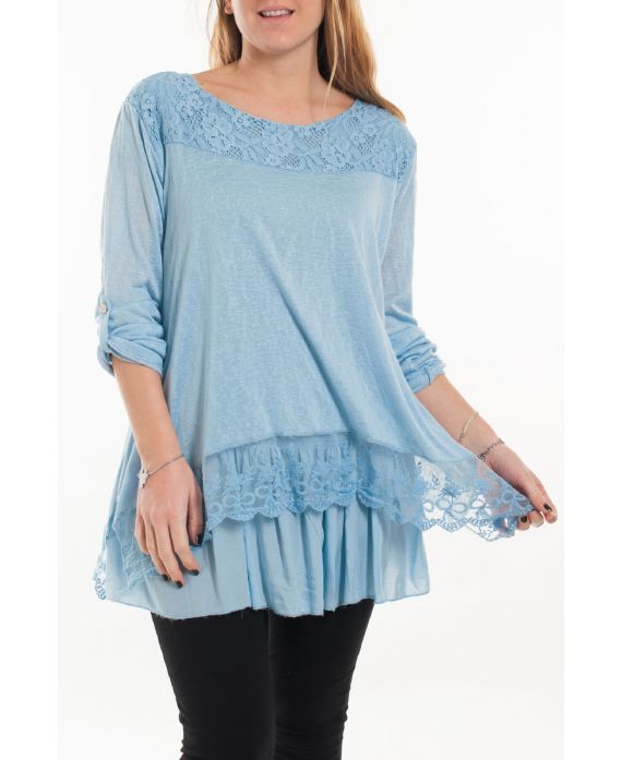 LARGE SIZE TUNIC OVERLAY 5055 BLUE